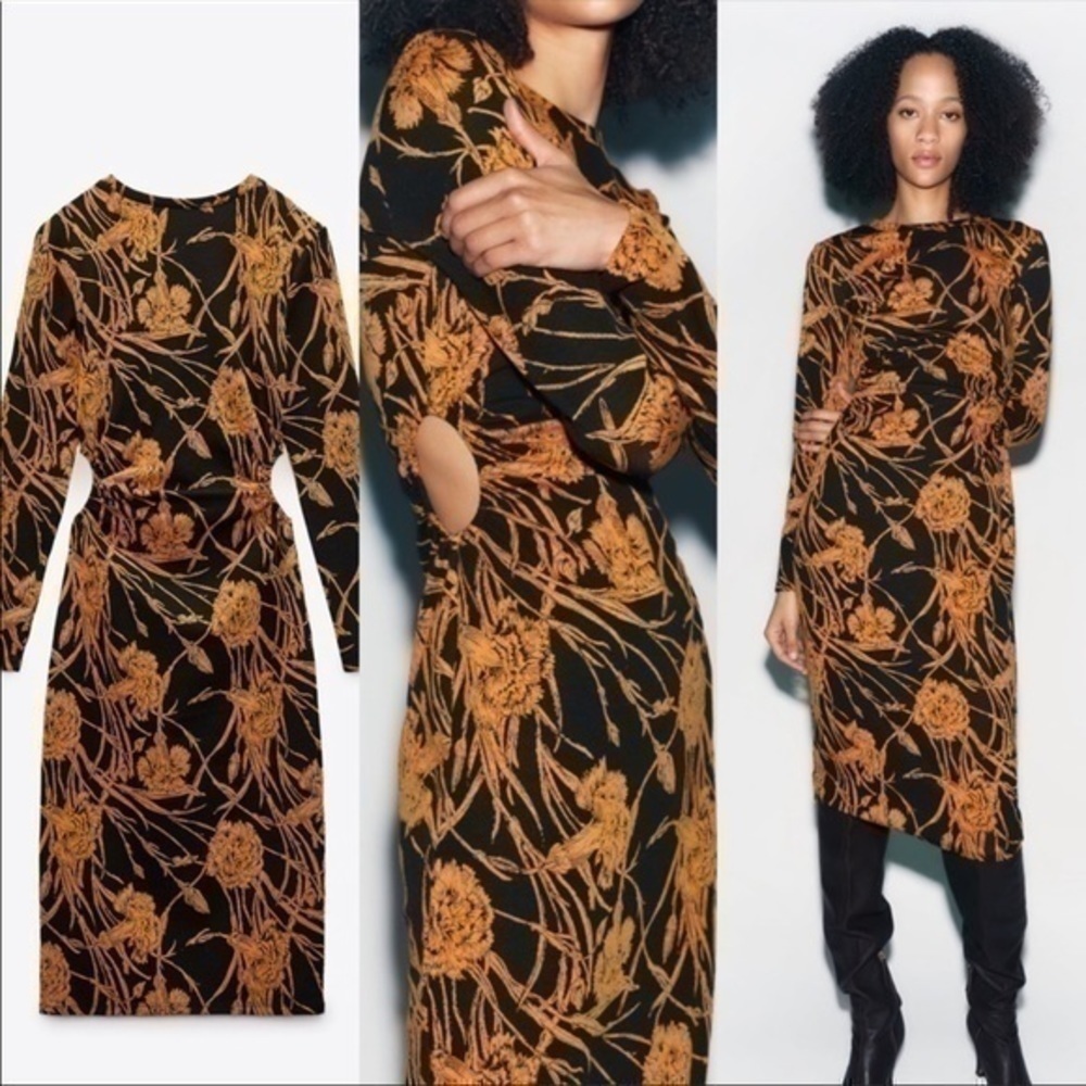 ZARA cut out jacquard dress - Picture 6 of 13